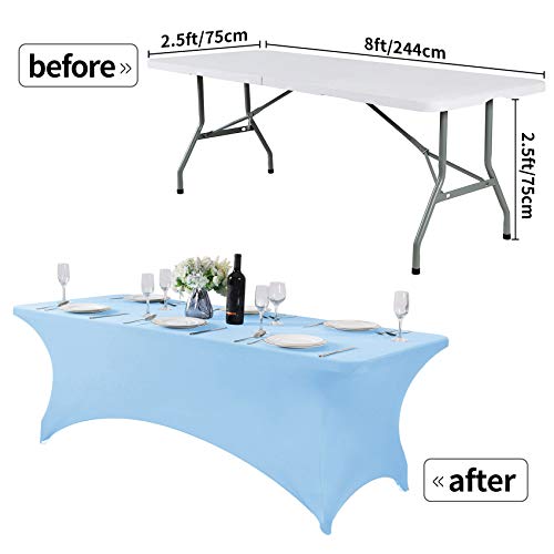 2Pack Spandex Table Cover for 8FT or 4ft or 6ft Table Universal Fitted Stretch Tablecloth for Party (2 Count)