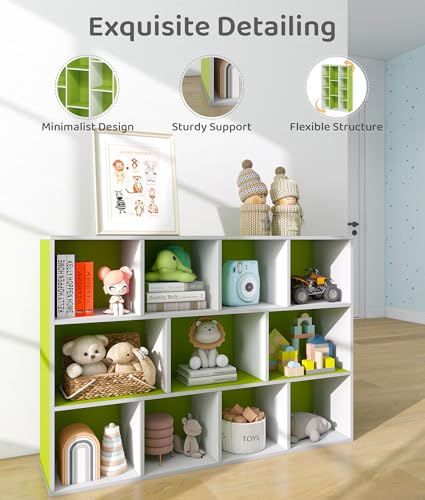 11 Cube Small Kids Bookshelf & Toy Organizer