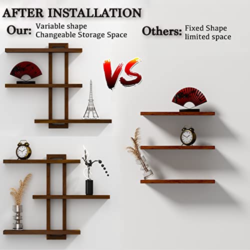 Variable Wood Floating Shelves Set of 3
