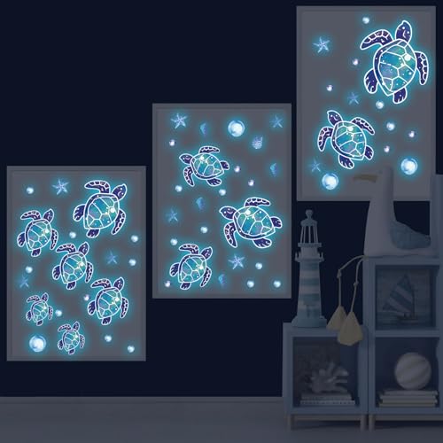 Glow in The Dark Sea Turtle Wall Decals (3 Count)
