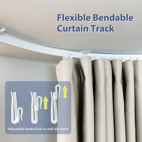 Room Divider Ceiling Mounted Curtains Track Sets Extra Wide Blackout Curtain Flexible Tracks for Bedroom Privacy Partition Separator