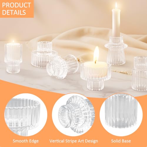 30 Pcs Glass Candlestick Holders Tealight Candle Holders (30 Count)