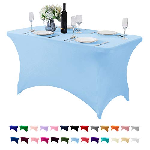 Spandex Table Cover for 4FT or 6ft or 8ft Table Universal Fitted Stretch Tablecloth for Party