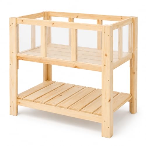 Raised Garden Bed with Transparent Acrylic Side Panels
