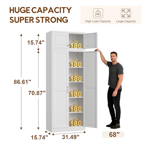 86.6" Kitchen Pantry Cabinet