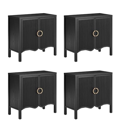 Scott Transitional Fluted Accent Cabinet or Storage Cabinet for Living Room or Entryway with Solid Wood Panel
