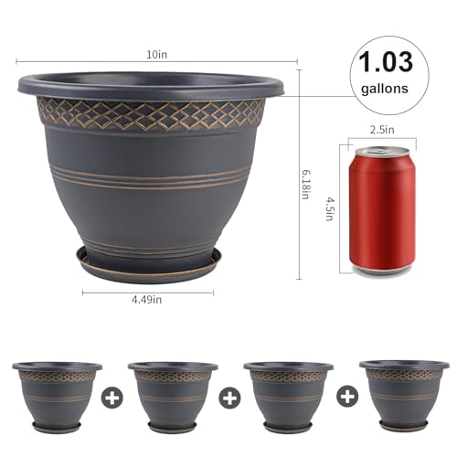 10 Inch Plant Pots (4 Count)