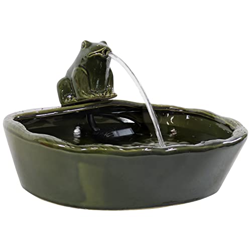 Sunnydaze 7" Ceramic Solar Powered Garden Water Fountain