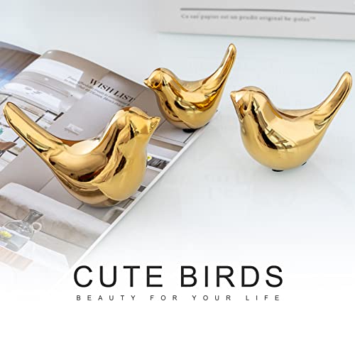 Small Birds Statues Home Decor Modern Style Decorative Ornaments for Living Room (4 Count)