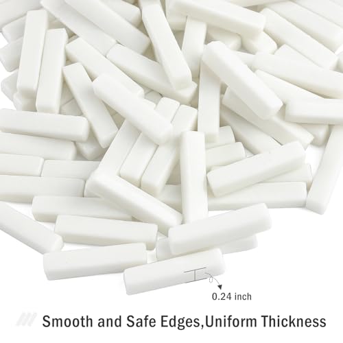 150g White Strips Glass Mosaic Tiles for Crafts Bulk (5.29 Ounce)