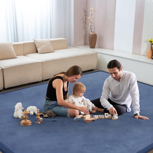 Baby Play Mat for Floor Nursery Rug Muscle Mat Area Rug Playroom Rug 50"x50" Playpen Mat Elastic Foam 1.3" Thick Crawling Mat for Babies