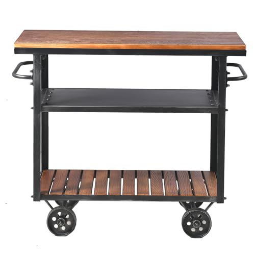 Industrial 3 Tier Rolling Utility Storage Cart Wine Beverage
