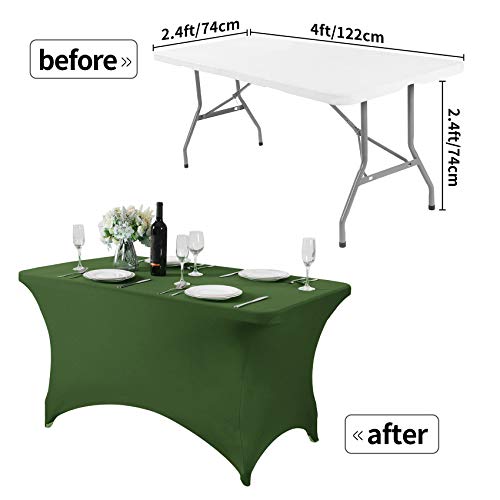 Spandex Table Cover for 4FT or 6ft or 8ft Table Universal Fitted Stretch Tablecloth for Party