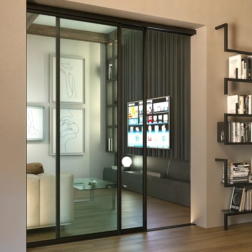 Glass Room Divider and Sliding Glass Closet Doors