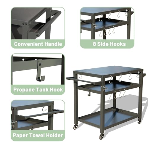 Domi 3 Shelf Outdoor Grill Table