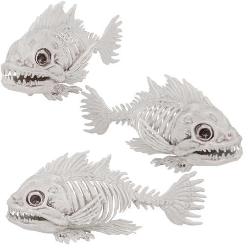 3 Pack Halloween Skeleton Decor Halloween Fish Tank Decorations (3 Count)
