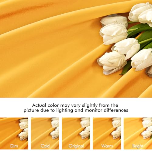 Yellow Back Tab Blackout Curtains 52x96 Inch Long 2 Panels Set (2 Count)