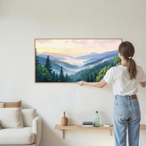 Boho Smoky Mountain Framed Canvas Wall Art