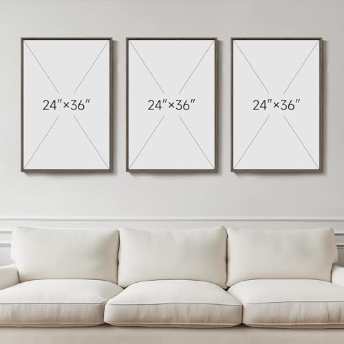 Large Framed 3D Wood Mountain Wall Art Decor for Living Room (3 Count)