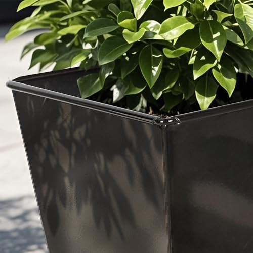2 Pack 28" Tall Large Metal Planter (2 Count)