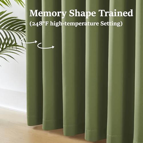 Sage Green Pinch Pleat Blackout Curtains 96 Inches Long for Living Room (2 Count)
