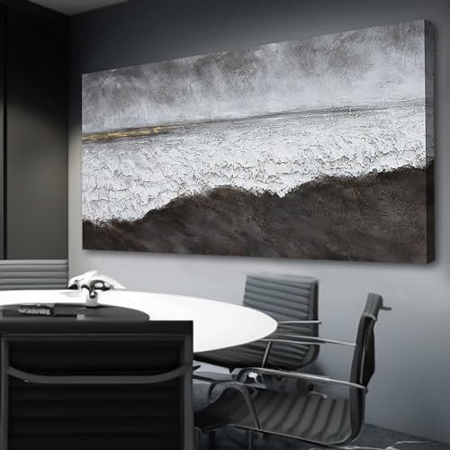 Black Canvas Artwork For Living Room Abstract Wall Decor Picture on Canvas Large Size Hallway Decor Office Dining Room Decorative Wall Art 29"x58" Ready to Hang