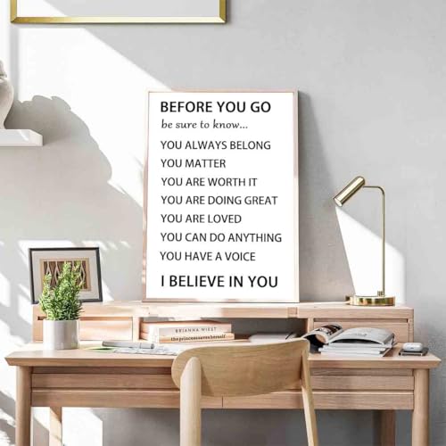 Before You Go Wall Art Positive Affirmations Canvas Wall Art Motivational Picture Inspirational Print Therapy Posters Modern Motivational Living Room Decor 16x24inch No Frame