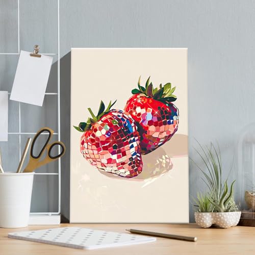 Funky Red Strawberry Disco Wall Art