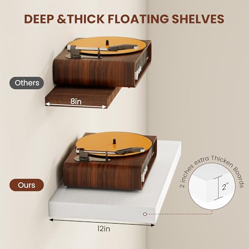 Deep Floating Shelves 55x12” Set of 2 (2 Count)