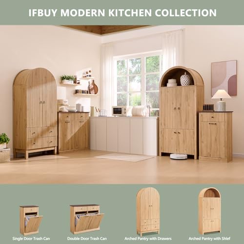 71" Tall Arched Bathroom Storage Cabinet