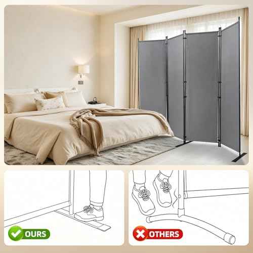 4 Panel Wide Room Divider Wall Screen for Room Separation