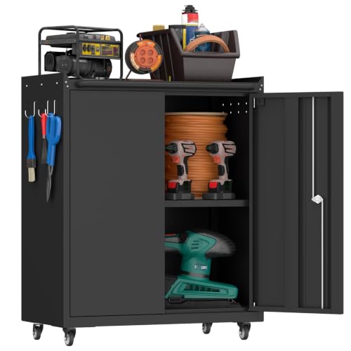 Metal Storage Cabinet with Wheels
