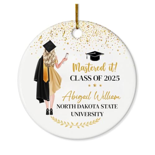 Personalized Graduation Ornament Class of 2024 Graduate Christmas Ceramic Ornaments Graduation Keepsake Gifts Xmas Tree Decorations
