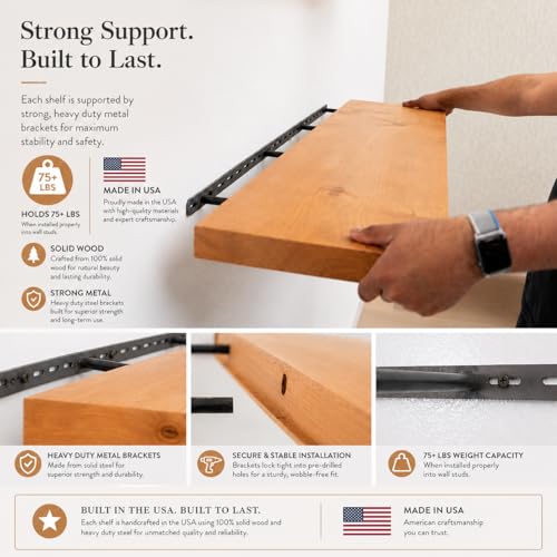 URBANDI Rustic Floating Shelves