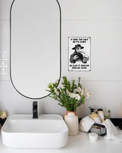 Halloween Bathroom Decor Sign 8x12"