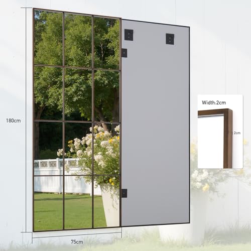Large Window Pane Full Length Mirror for Wall 65"x24"