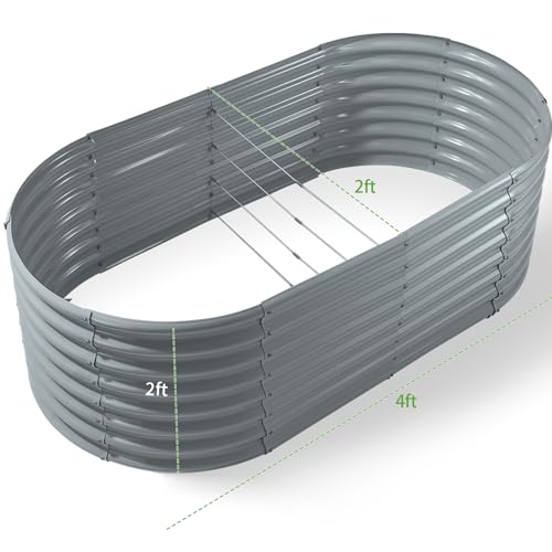 24“ Tall 4×2ft Galvanized Raised Garden Bed Kit