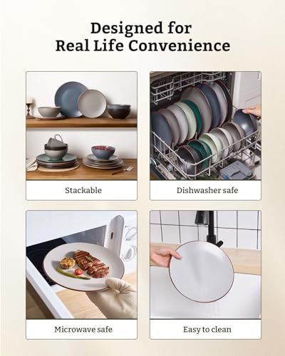 Venus Ceramic Plates and Bowls Sets (18 Count)