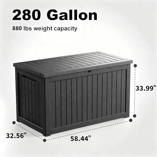 280 Gallon Large Outdoor Storage Box Waterproof