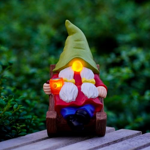 Solar Powered Relax Garden Gnome Statue
