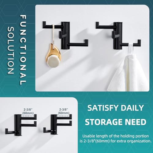 Swivel Towel Hooks for Bathrooms (2 Count)