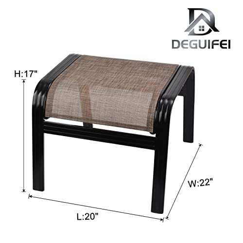 Patio Ottoman Outdoor Footstools Assembled Aluminum Footrest Small Seat for Balcony (2 Count)