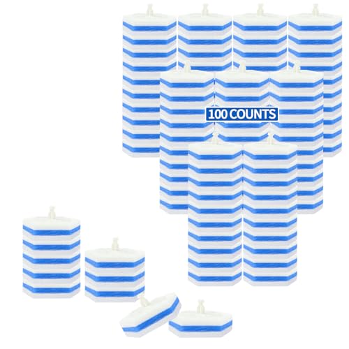 Disposable Toilet Wand Refills 100 Counts Blue Replacement Heads Compatible with Clorox Wand 3D Spiral Disposable Bathroom Cleaning Pads