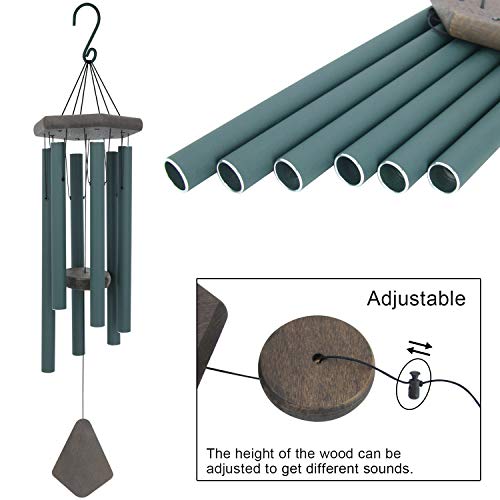 Wind Chimes for Outside 30 inch Green Aluminum Garden Patio Gift Decor Yard
