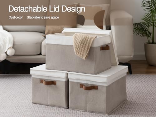 Fabric Storage Bins with Lids (3 Count)