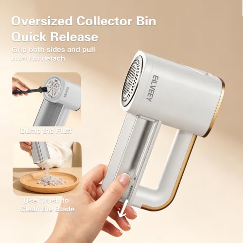 Fabric Shaver Rechargeable Lint Remover with 3 Extra Blades & Light