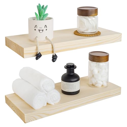 Wood Floating Shelves for wall 18 inch (2 Count)