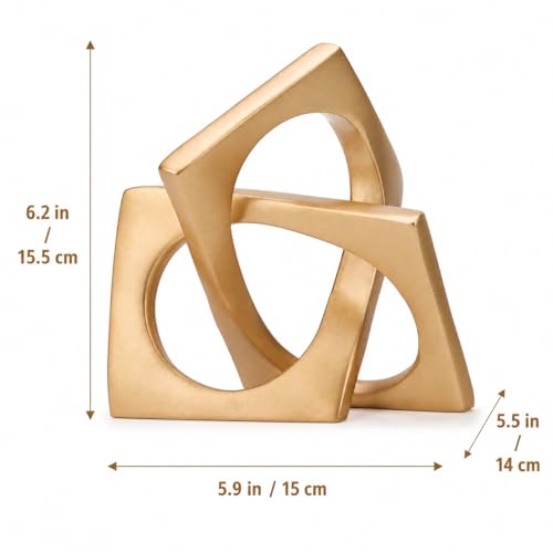 Gold Knot Statue for Coffee Table Centerpiece Decor