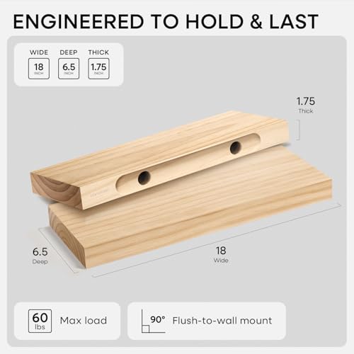 18 Inch Floating Shelves (4 Count)