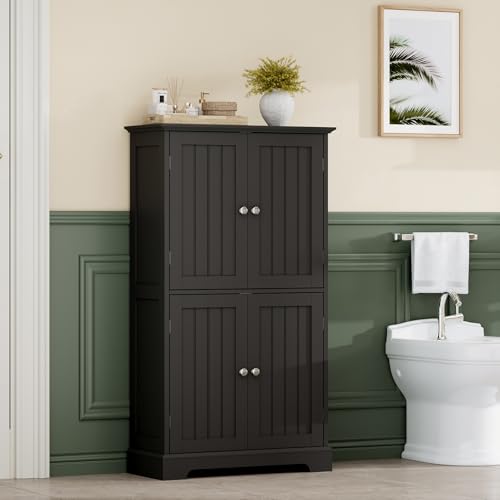 Bathroom Floor Cabinet with Adjustable Shelves